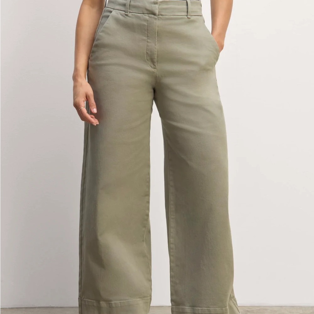 Everlane Olive Wide Leg Pants - Picture 2 of 8